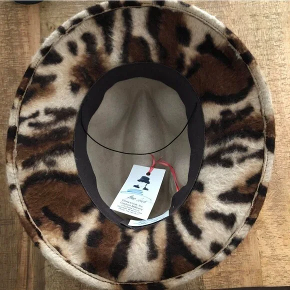 NWT Authentic Gena Conti Handcrafted Tiger Beaver Fur Felt Femme Fedora - Picture 5 of 5
